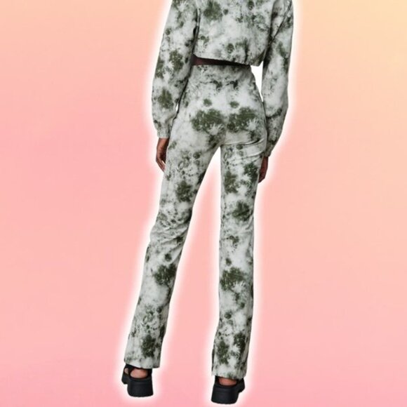 NWT ZARA High Waisted Kick Flare Legging Sz Medium Tie Dye - Picture 2 of 6